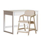 Poplar Solid Wood Study Table Writing Desk White Cream