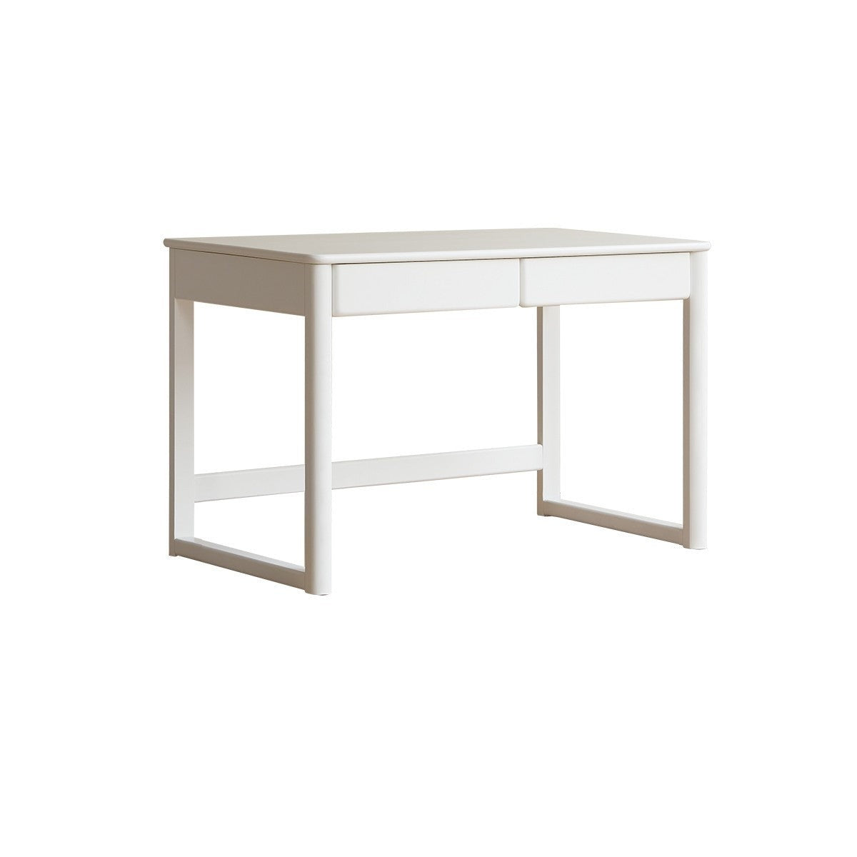 Poplar Solid Wood Study Table Writing Desk White Cream