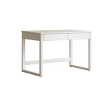 Poplar Solid Wood Study Table Writing Desk White Cream