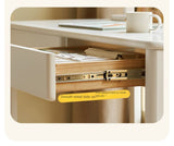 Poplar Solid Wood Study Table Writing Desk White Cream