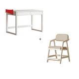 Poplar Solid Wood Study Table Writing Desk White Cream