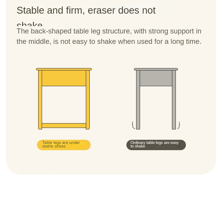 Poplar Solid Wood Study Table Writing Desk White Cream