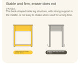 Poplar Solid Wood Study Table Writing Desk White Cream