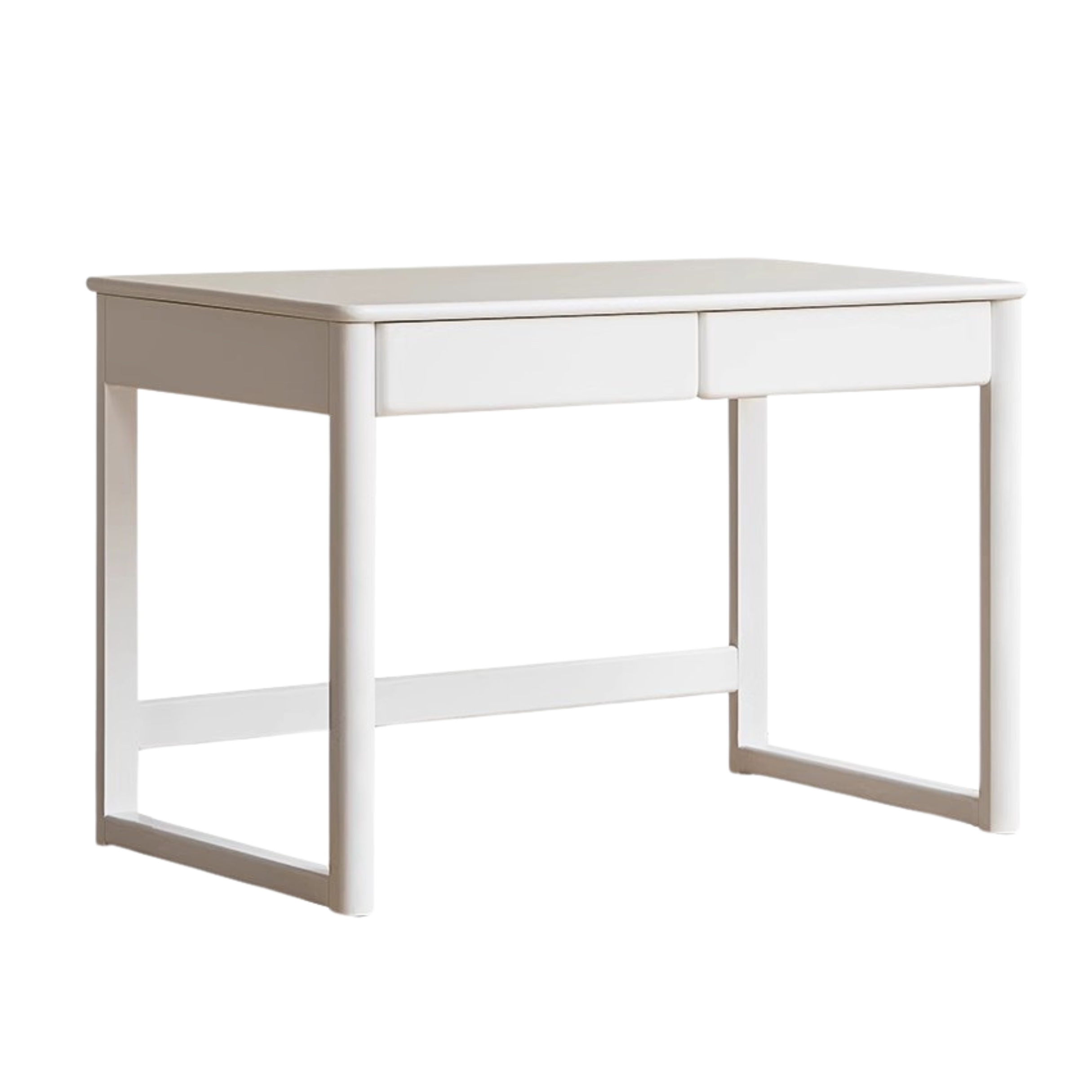 Poplar Solid Wood Study Table Writing Desk White Cream