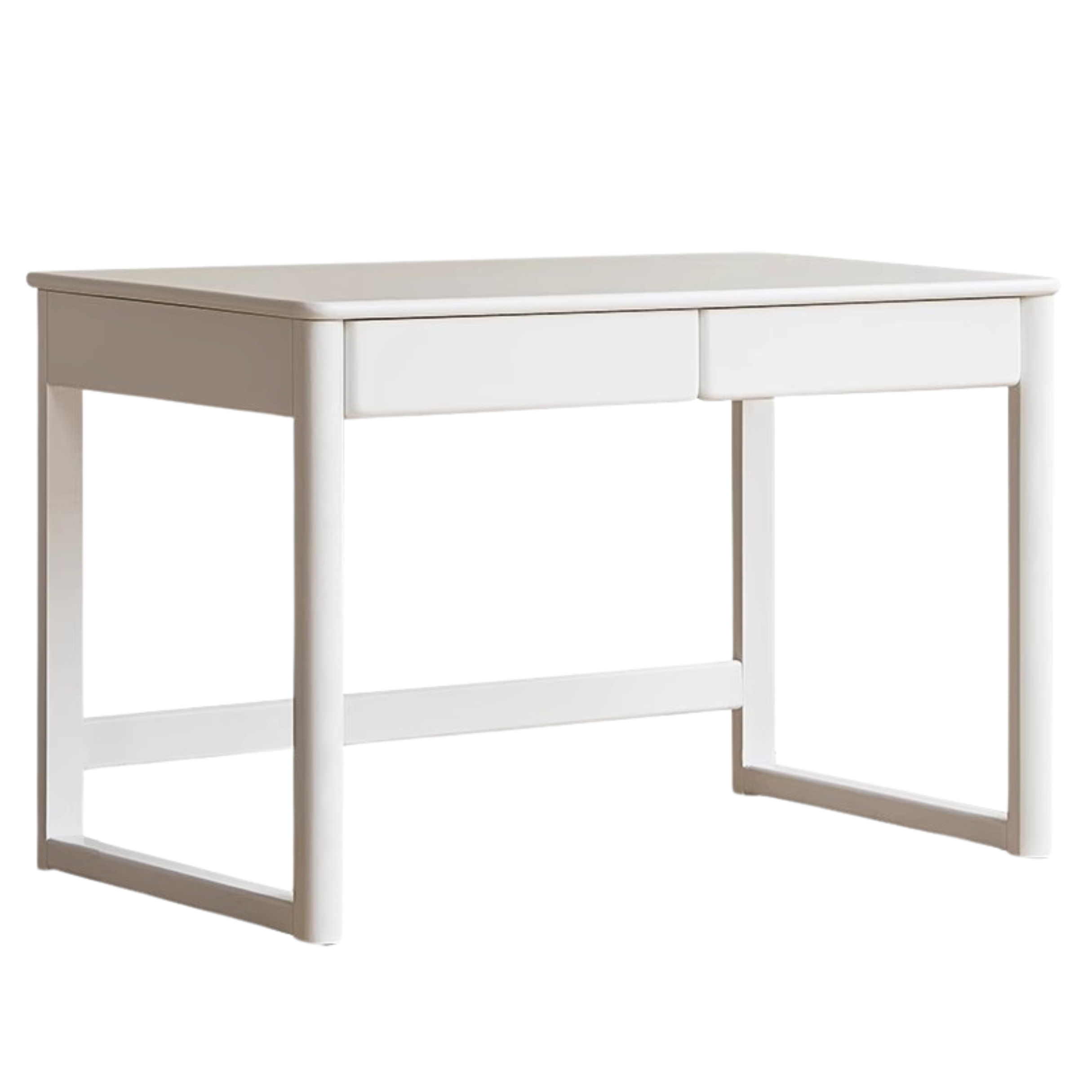 Poplar Solid Wood Study Table Writing Desk White Cream