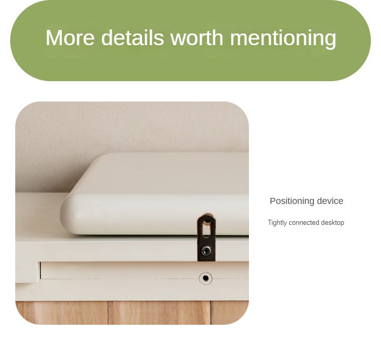 Poplar Solid Wood Cream Style Retractable Children's Double Desk