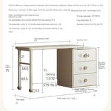 Poplar Solid Wood Cream Style Retractable Children's Double Desk