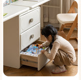 Poplar Solid Wood Cream Style Retractable Children's Double Desk