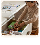 Poplar Solid Wood Cream Style Retractable Children's Double Desk