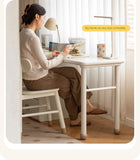 Poplar Solid Wood Cream Style Retractable Children's Double Desk