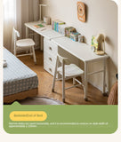 Poplar Solid Wood Cream Style Retractable Children's Double Desk