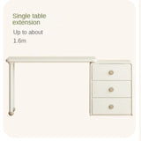 Poplar Solid Wood Cream Style Retractable Children's Double Desk