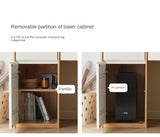 Beech Solid Wood Desk Bookshelf Combination