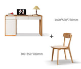 Beech Solid Wood Desk Bookshelf Combination