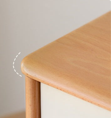 Beech Solid Wood Desk Bookshelf Combination