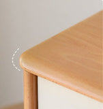 Beech Solid Wood Desk Bookshelf Combination