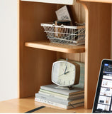 Beech Solid Wood Desk Bookshelf Combination