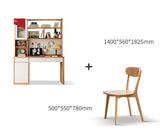 Beech Solid Wood Desk Bookshelf Combination