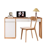 Beech Solid Wood Desk Bookshelf Combination