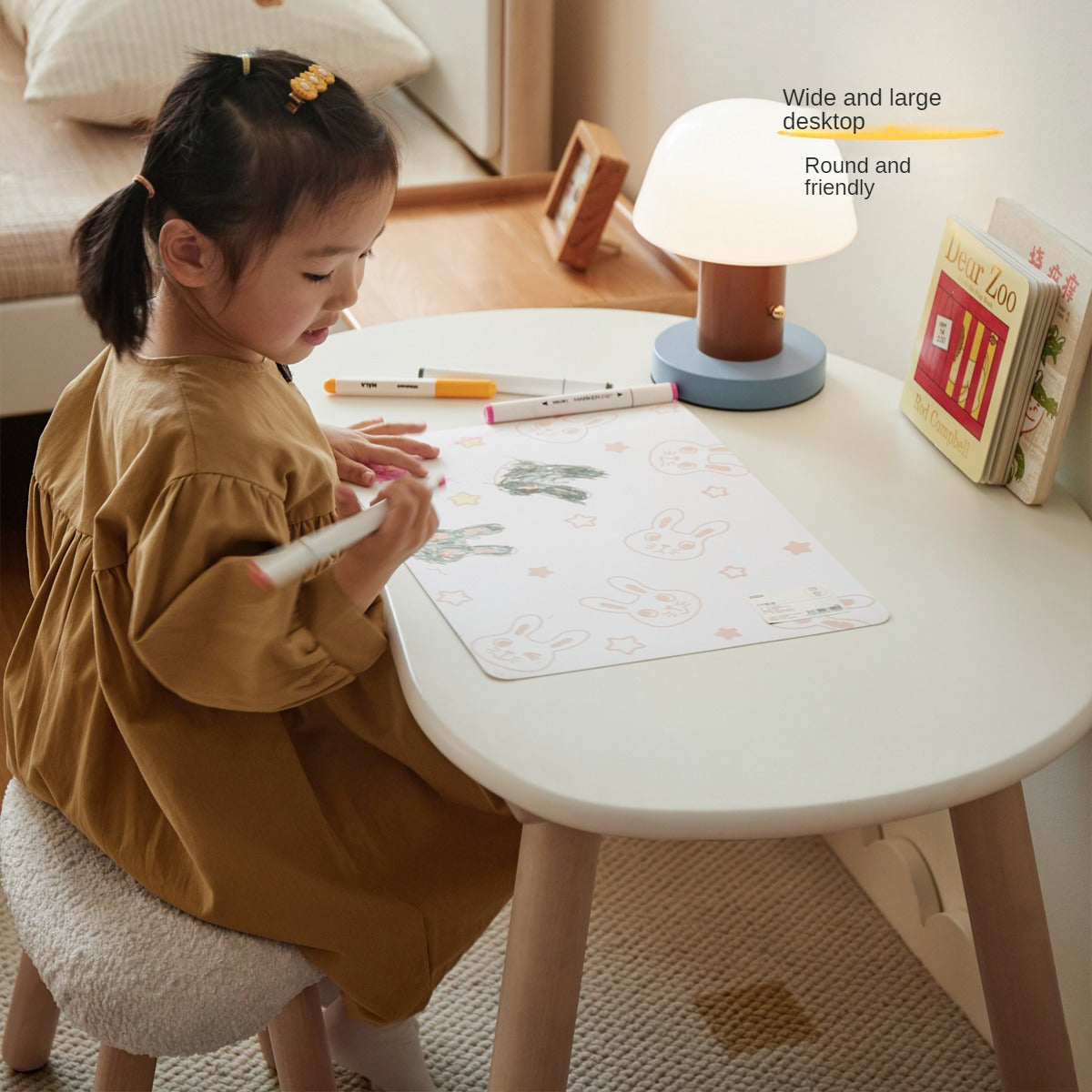 Birch Solid Wood Handmade Children's Study Peanut Table