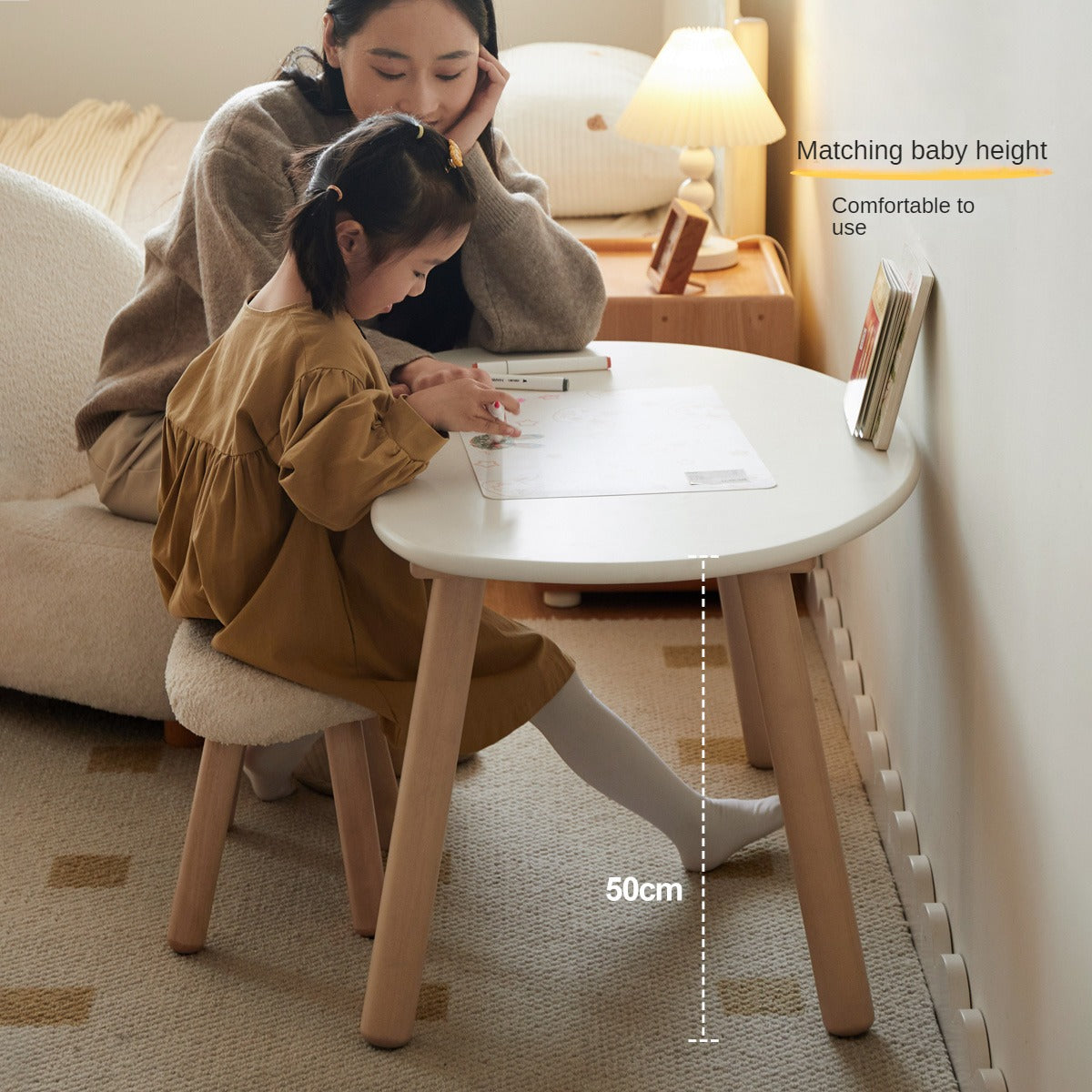 Birch Solid Wood Handmade Children's Study Peanut Table