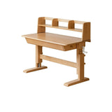 Beech Solid Wood Lifting Kids Table With Self/Chair/High Shelf