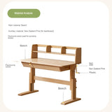Beech Solid Wood Lifting Kids Table With Self/Chair/High Shelf
