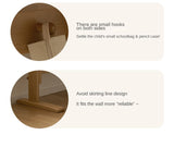 Beech Solid Wood Lifting Kids Table With Self/Chair/High Shelf