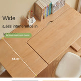 Beech Solid Wood Lifting Kids Table With Self/Chair/High Shelf
