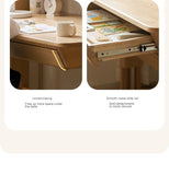 Beech Solid Wood Lifting Kids Table With Self/Chair/High Shelf