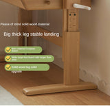 Beech Solid Wood Lifting Kids Table With Self/Chair/High Shelf