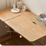 Beech Solid Wood Lifting Kids Table With Self/Chair/High Shelf