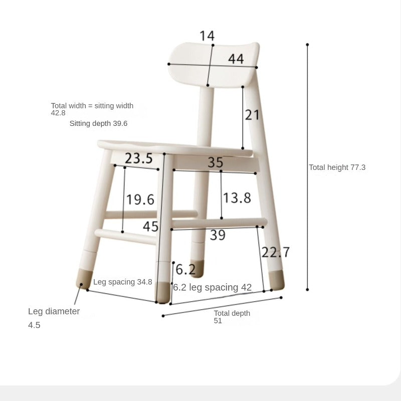 Oak, Birch Solid Wood Lift Kid's Chair White.