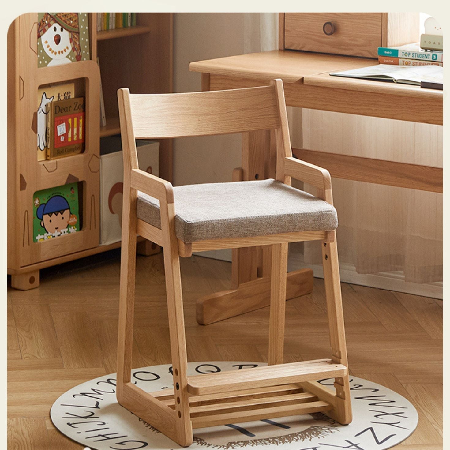Beech, Oak Solid Wood Lift Children's Chair.