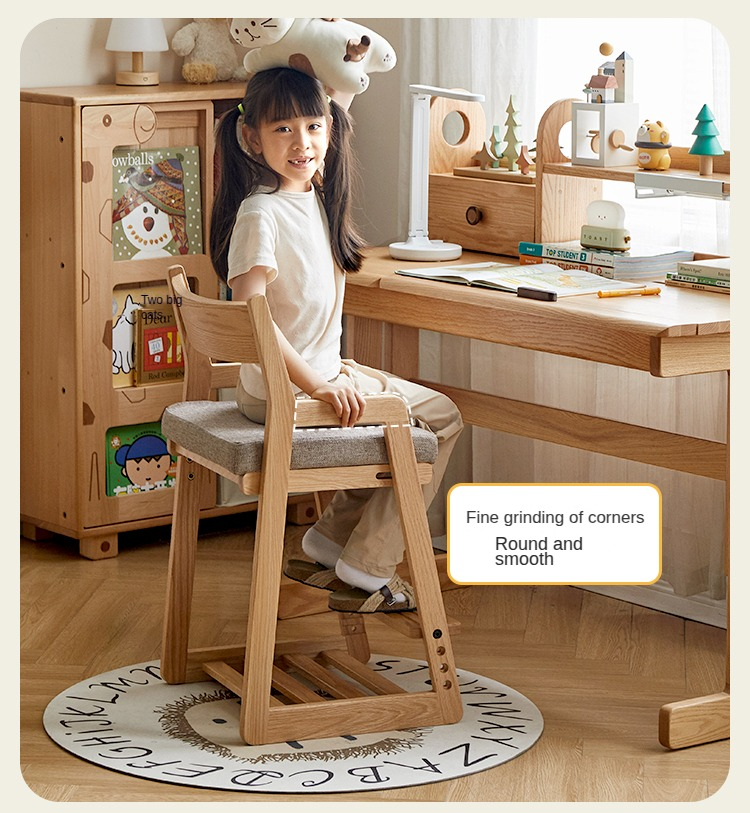 Beech, Oak Solid Wood Lift Children's Chair.