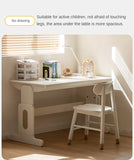Beech Solid Wood Lift Study Desk  Adjustable White Children's Desk