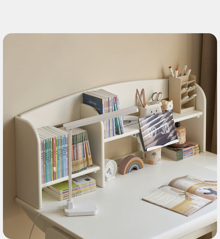 Beech Solid Wood Lift Study Desk  Adjustable White Children's Desk