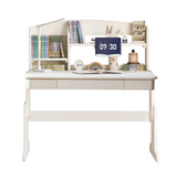 Beech Solid Wood Lift Study Desk  Adjustable White Children's Desk