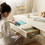Beech Solid Wood Lift Study Desk  Adjustable White Children's Desk