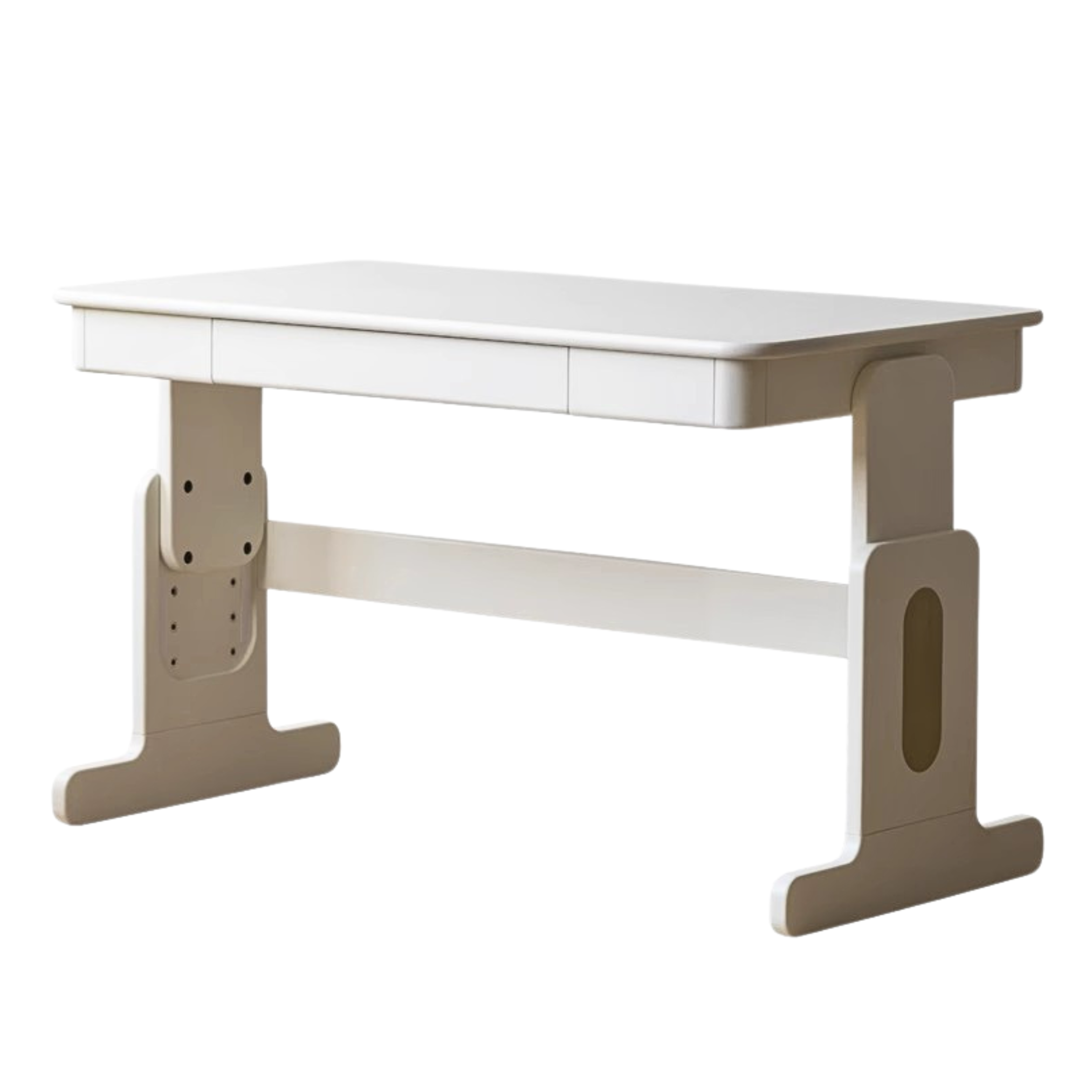 Beech Solid Wood Lift Study Desk  Adjustable White Children's Desk