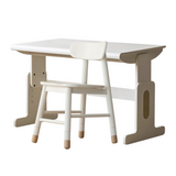 Beech Solid Wood Lift Study Desk  Adjustable White Children's Desk