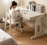 Beech Solid Wood Lift Study Desk  Adjustable White Children's Desk