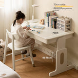 Beech Solid Wood Lift Study Desk  Adjustable White Children's Desk