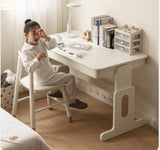 Beech Solid Wood Lift Study Desk  Adjustable White Children's Desk