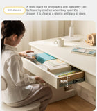 Beech Solid Wood Lift Study Desk  Adjustable White Children's Desk