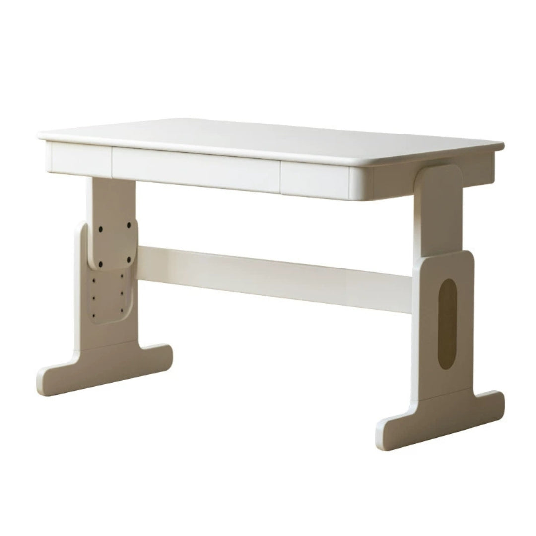 Beech Solid Wood Lift Study Desk  Adjustable White Children's Desk