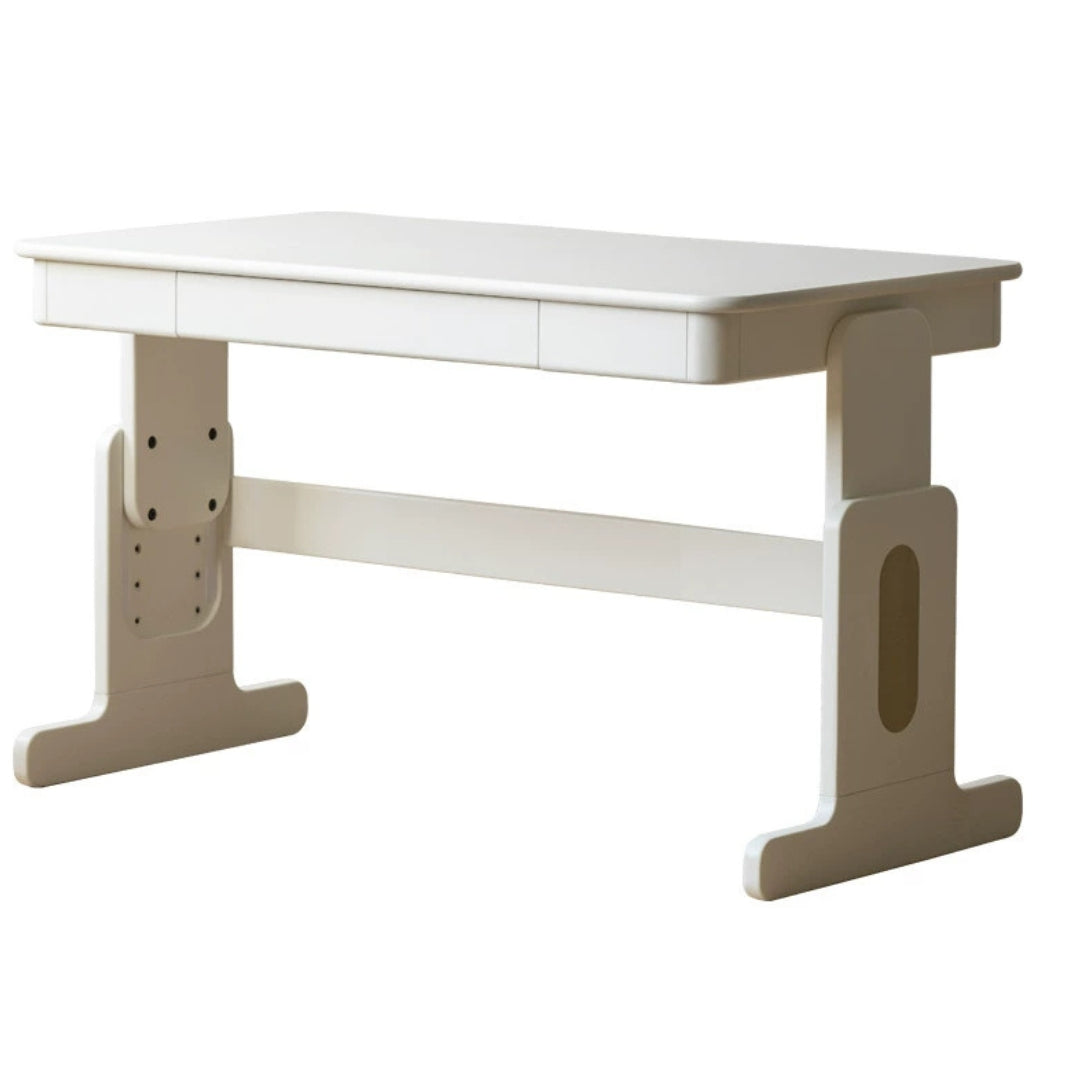 Beech Solid Wood Lift Study Desk  Adjustable White Children's Desk
