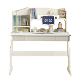 Beech Solid Wood Lift Study Desk  Adjustable White Children's Desk