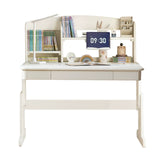 Beech Solid Wood Lift Study Desk  Adjustable White Children's Desk