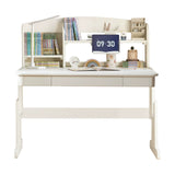 Beech Solid Wood Lift Study Desk  Adjustable White Children's Desk